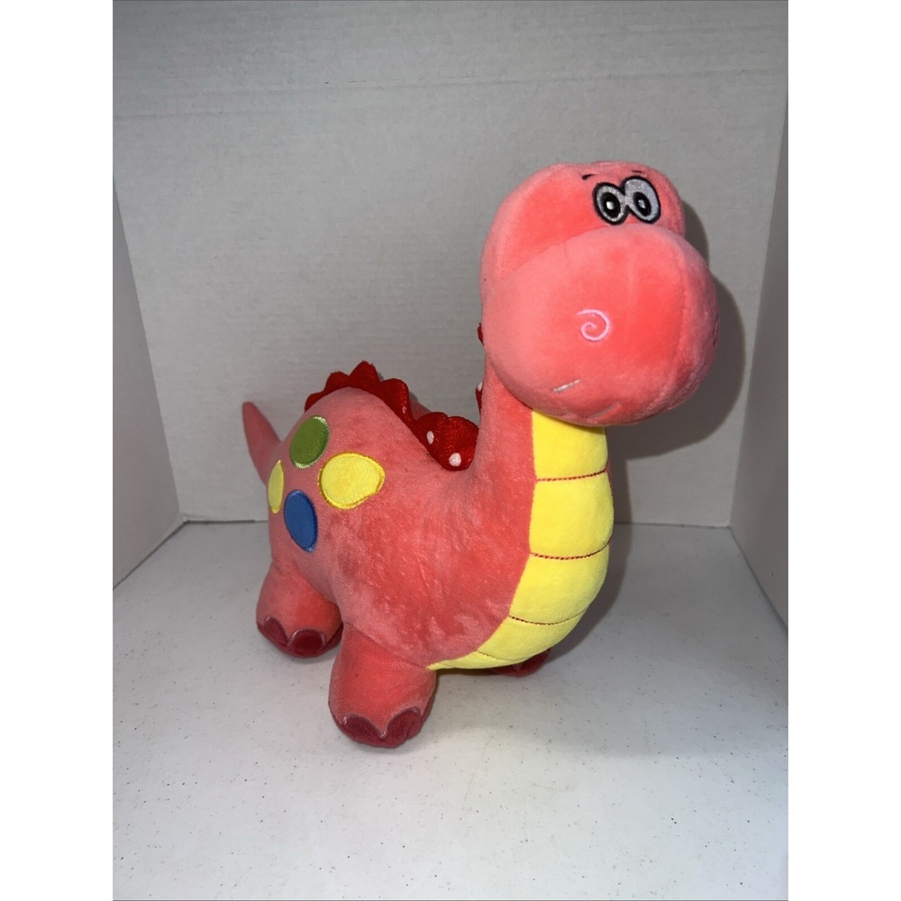 LissiPuppe Pink Dino Stuffed‎ Plush Polka Dots Animal Dinosaur Brontosaurus Toy